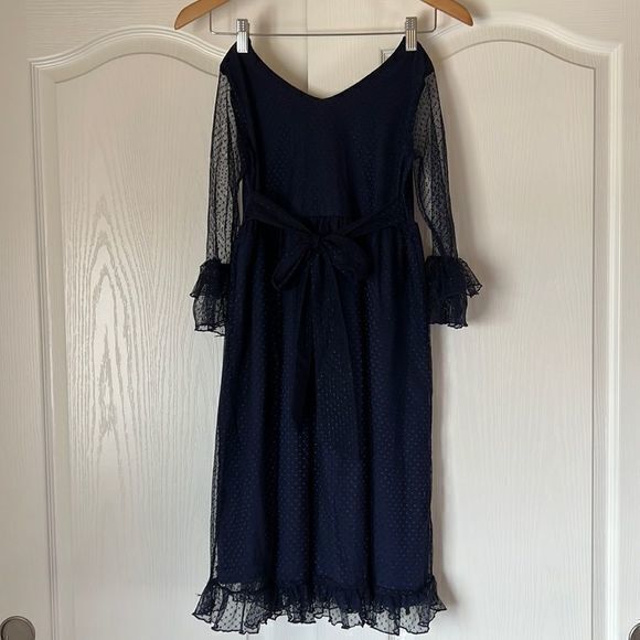 Think Pink Bow Other - Think Pink Bows Girls Blue Lace Dress